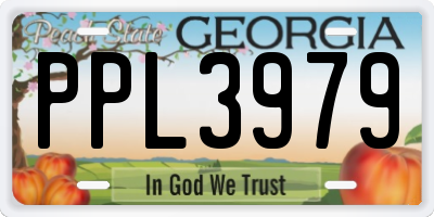 GA license plate PPL3979