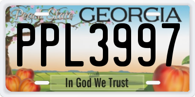 GA license plate PPL3997