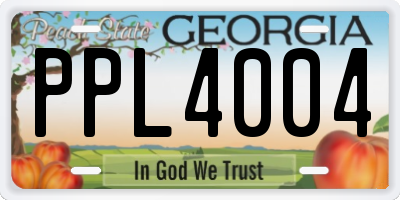 GA license plate PPL4004