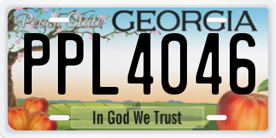 GA license plate PPL4046