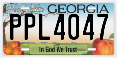 GA license plate PPL4047