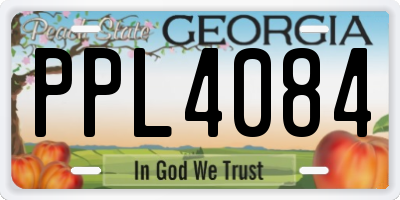 GA license plate PPL4084