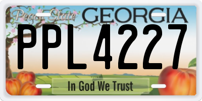 GA license plate PPL4227