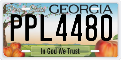 GA license plate PPL4480
