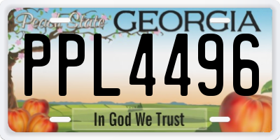 GA license plate PPL4496