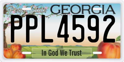 GA license plate PPL4592