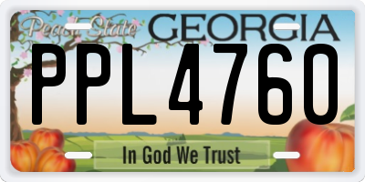 GA license plate PPL4760