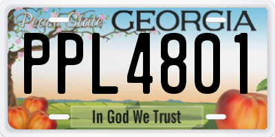 GA license plate PPL4801