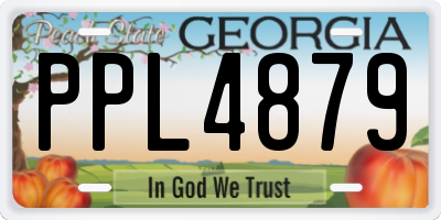 GA license plate PPL4879