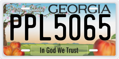 GA license plate PPL5065