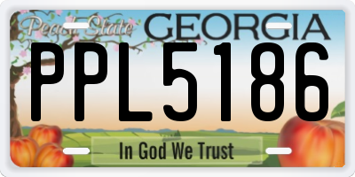 GA license plate PPL5186