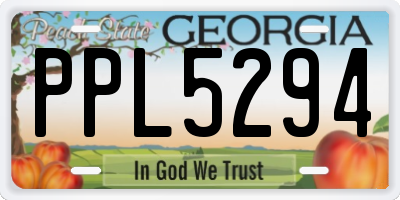 GA license plate PPL5294