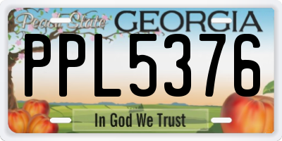 GA license plate PPL5376