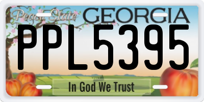 GA license plate PPL5395
