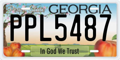 GA license plate PPL5487