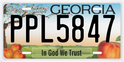 GA license plate PPL5847