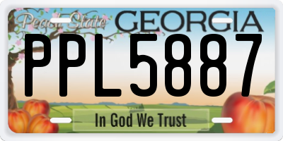 GA license plate PPL5887