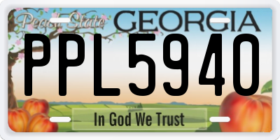 GA license plate PPL5940