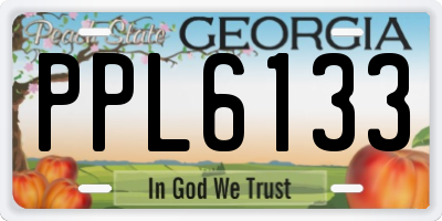 GA license plate PPL6133
