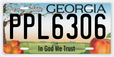 GA license plate PPL6306