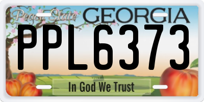 GA license plate PPL6373
