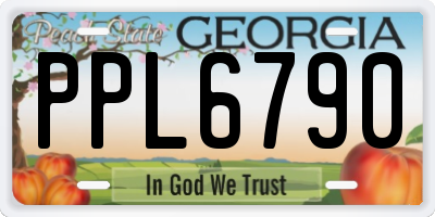 GA license plate PPL6790