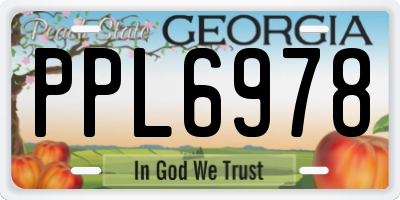 GA license plate PPL6978