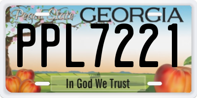 GA license plate PPL7221
