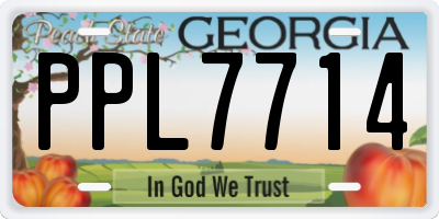 GA license plate PPL7714