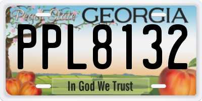 GA license plate PPL8132