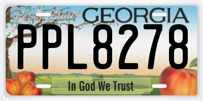 GA license plate PPL8278
