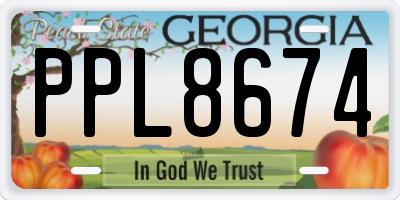 GA license plate PPL8674