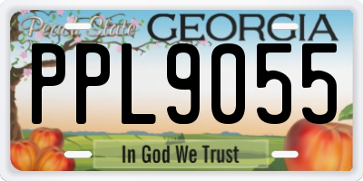 GA license plate PPL9055