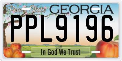 GA license plate PPL9196