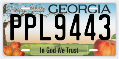 GA license plate PPL9443