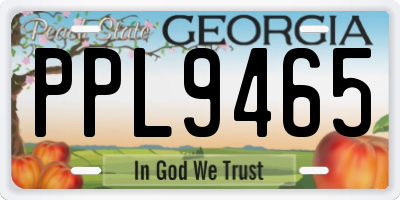 GA license plate PPL9465