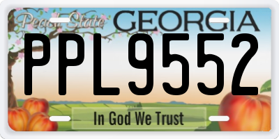 GA license plate PPL9552