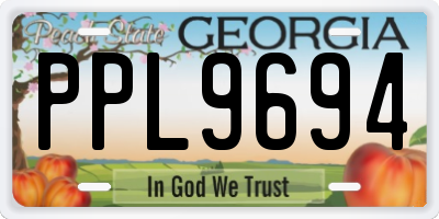 GA license plate PPL9694