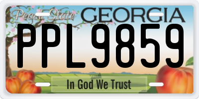 GA license plate PPL9859