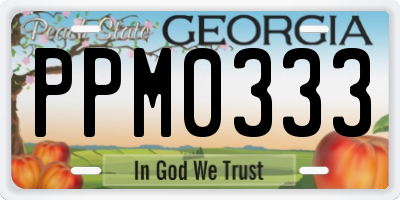 GA license plate PPM0333