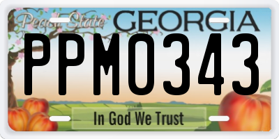 GA license plate PPM0343