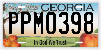 GA license plate PPM0398