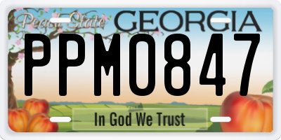 GA license plate PPM0847
