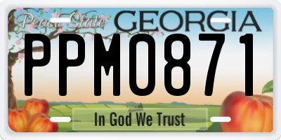 GA license plate PPM0871