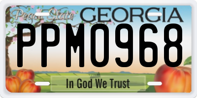 GA license plate PPM0968