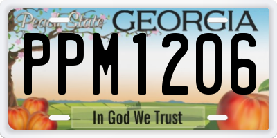 GA license plate PPM1206