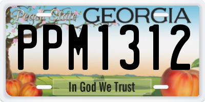GA license plate PPM1312