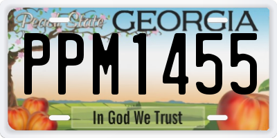 GA license plate PPM1455