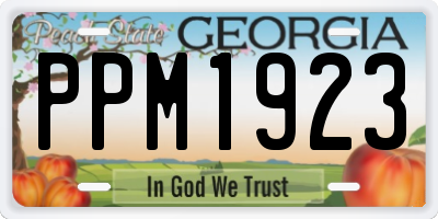 GA license plate PPM1923