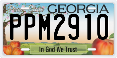 GA license plate PPM2910